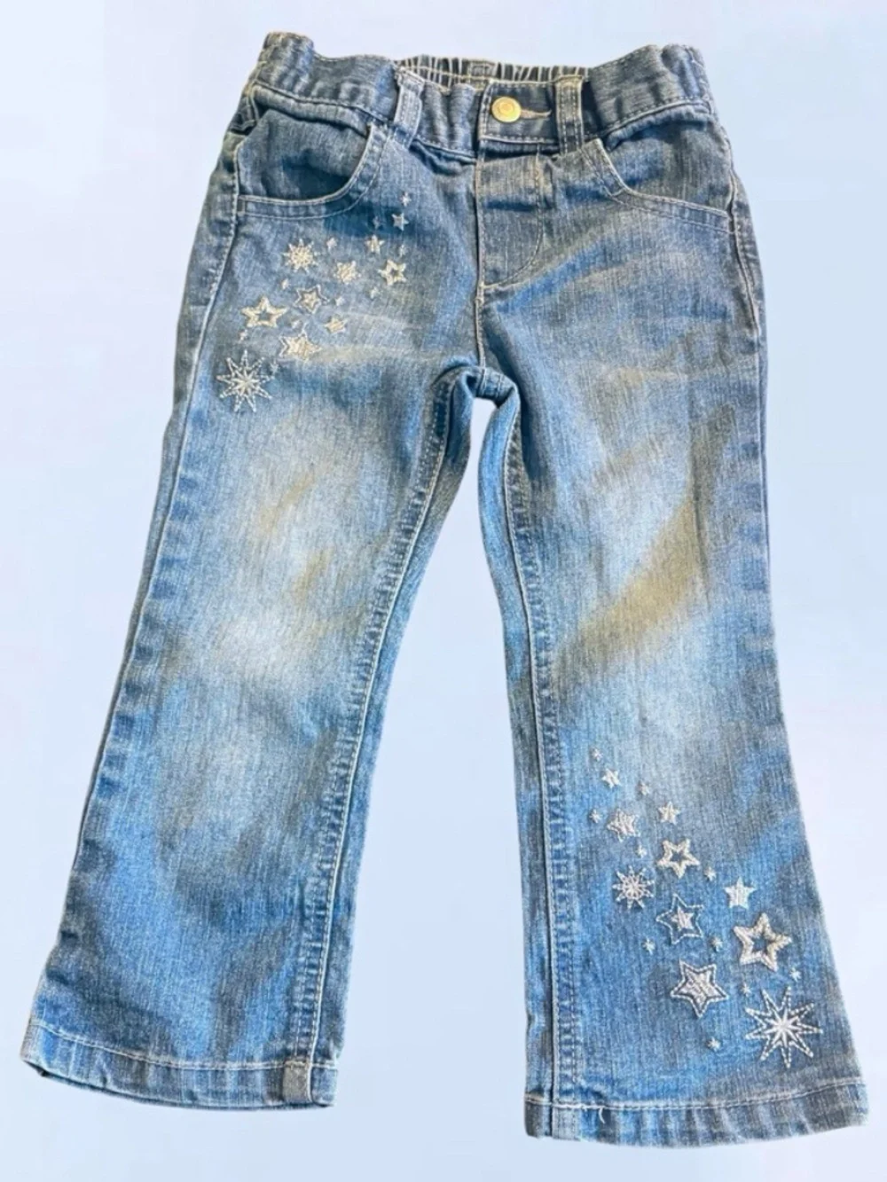 Vintage Healthtex Star Embroidered Flare Jeans 24M Y2K Denim Medium Wash Girls